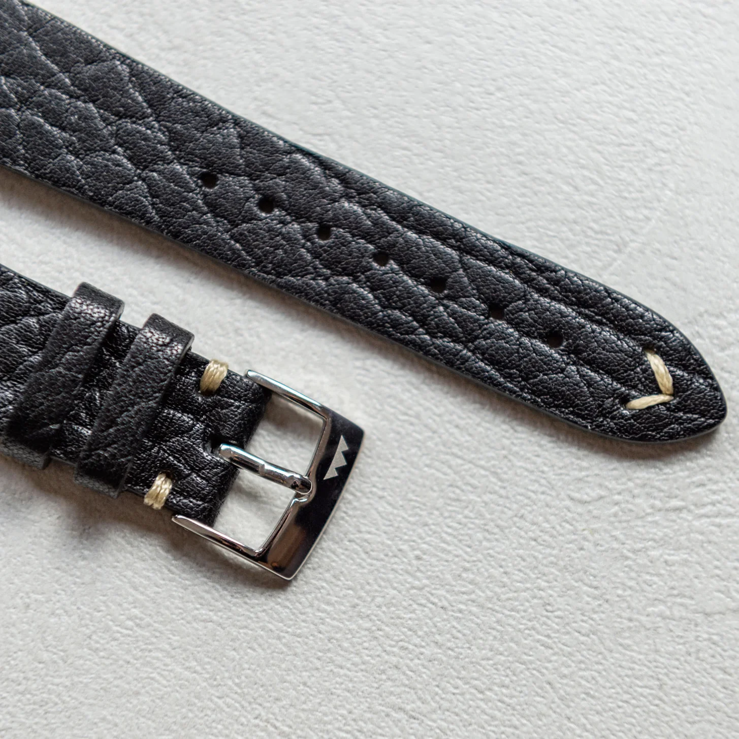 Black Vintage leather - Buckle 16 mm - Image 3