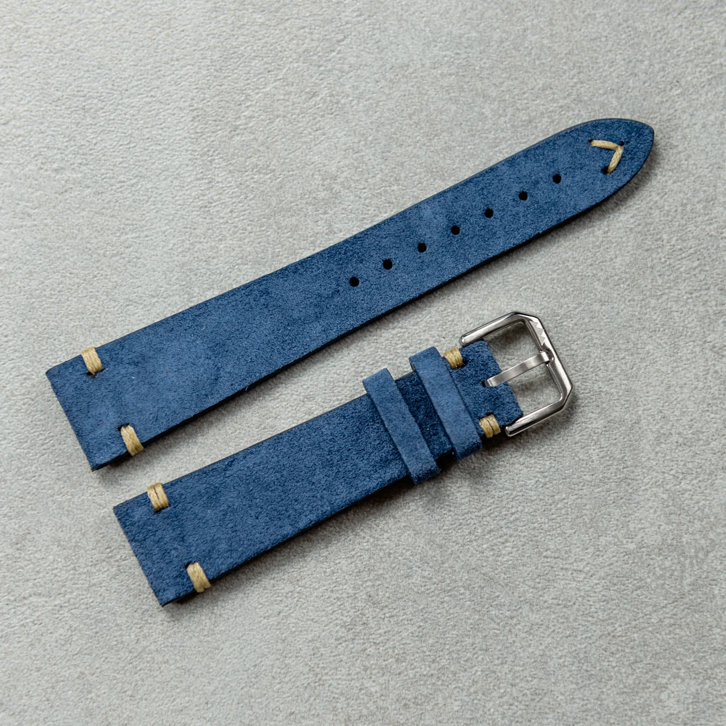 Blue-Beige vintage suede - Image 2