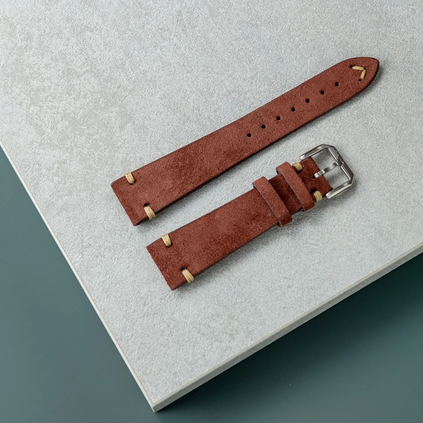 Red vintage suede